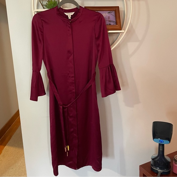 Faux Leather Short Sleeve Dress